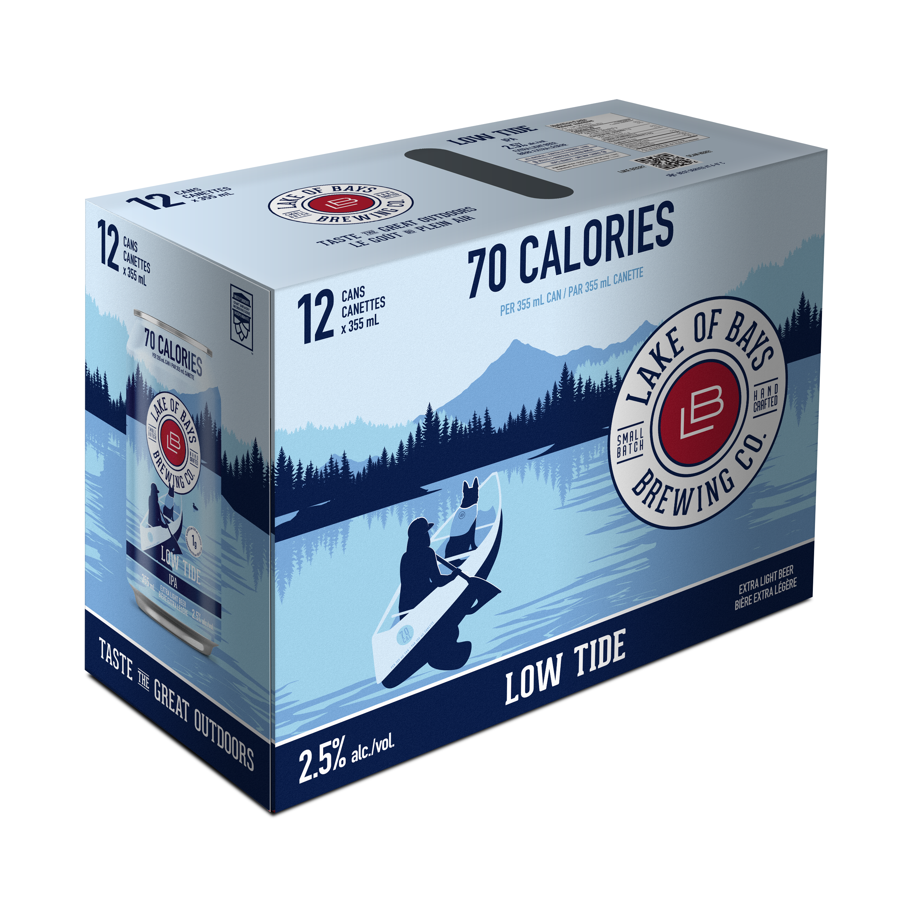 355 ml 12 Pack- Low Tide - 70 Calories - 2.5% ABV