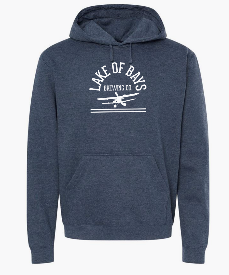 Lake of Bays Bi Plane - Navy Heeather Hoodie